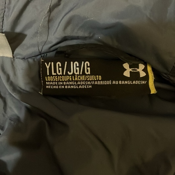 Under Armour pull over zip polyester down filled hoodie youth Large - Picture 10 of 12